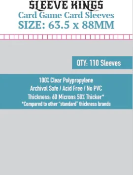 Micas Sleeve Kings Standard Cards (63.5x88mm) – 110 Pack