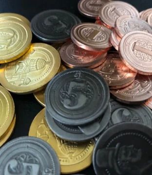 50 Metal Coin Board Game Upgrade Set (Industrial Coins)