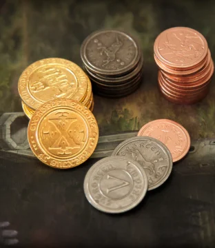50 Metal Coin Board Game Upgrade Set (Medieval Coins)