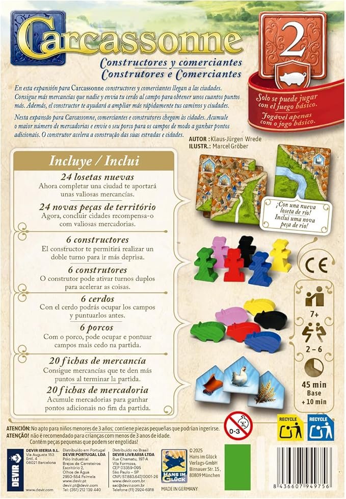 Carcassonne: Constructores y Comerciantes (3ª Edición) - Image 2